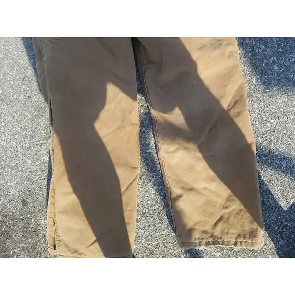 Vintage carhartt overalls 48x34 Distressed Brown Union Made In USA Discolored